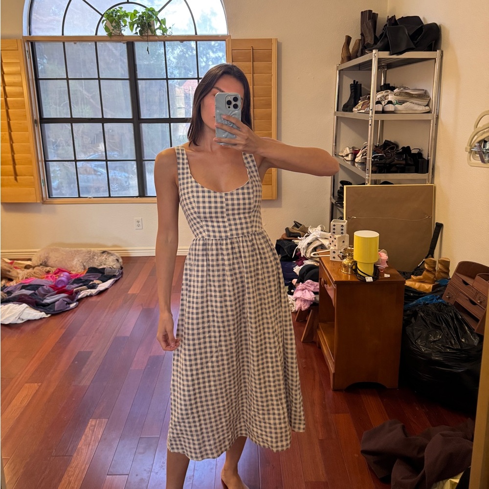 WeWoreWhat Blue & White Gingham Midi Dress